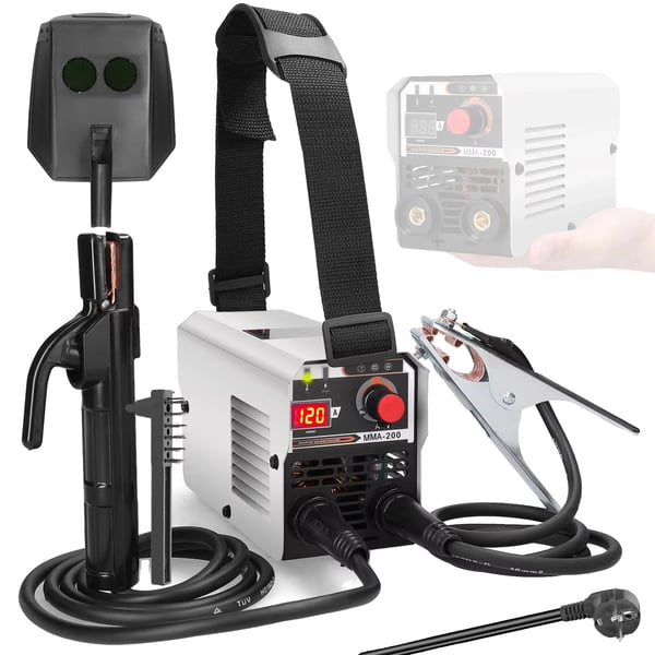 Svetsmaskin, IGBT DC-inverter, 200A strömklass, 220V spänning, 15,35 x 11,02 x 9,84 tum dimensioner, Lämplig för MMA MIG MAG TIG