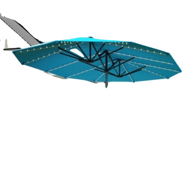 Dobbelt Parasol, 200 g/m² Polyester, 451 x 267 cm, UPF 50+, Kranksystem, Ventilationsåbninger