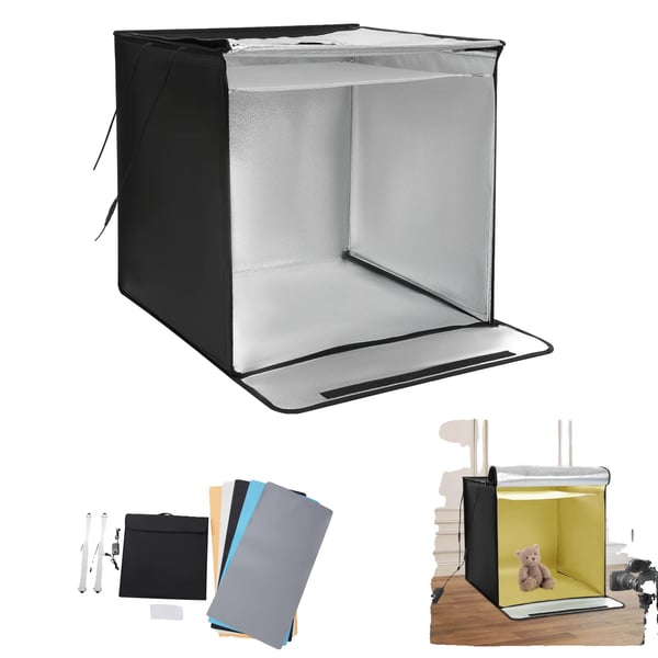Fotostudio, Bærbart Design, Flere Baggrunde,sort