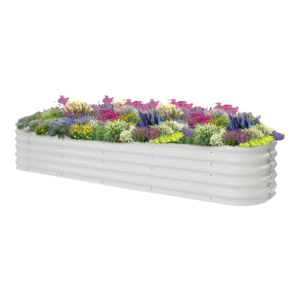 Kohotettu puutarhapenkkki, alumiini-zinkkipinnoitettu teräs, 240*60*43cm, nettopaino 16,81 kg, lattialle asetettava, moderni tyyli Kohotettu puutarhapenkkki, alumiini-zinkkipinnoitettu teräs, 240*60*43cm, nettopaino 16,81 kg, lattialle asetettava, moderni tyyli