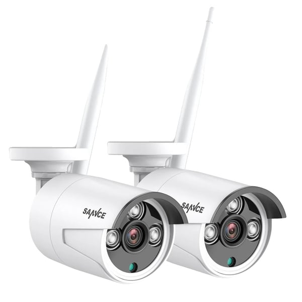 Sikkerhedskamera, 3MP opløsning, natvision op til 100ft, IP66 vejrbestandig, kompatibel med forskellige NVR-systemer