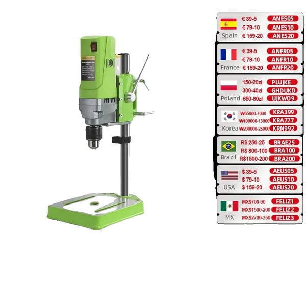 Bænkborstand, 710W Effekt, 220V Spænding, 2800rpm Tomgangshastighed, 13mm Maksimal Borediameter, 5.6kg Vægt