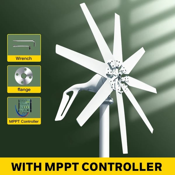 Vindmøllegenerator, MPPT-controller, lav støjdrift,Med Mppt Controller-a, 12V-a, 1000W-c
