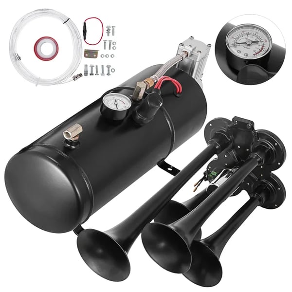 Tog Luft Horn Kit, 150 DB Lyd, Vejrresistent, 4 trompeter 3L