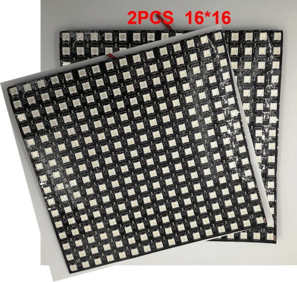 LED Pixelpanel, SMD 5050 RGB, Individuellt adresserbar, 2PCS 16X16
