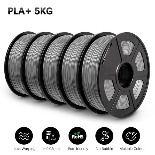 PLA+ Filament, 1,75MM Diameter, Høj Præcisions Udskrivningstemperatur,PLA PLUS GRÅ 5KG