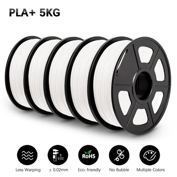 PLA+ Filament, 1,75MM Diameter, Høj Præcisions Udskrivningstemperatur,PLA PLUS HVID 5KG