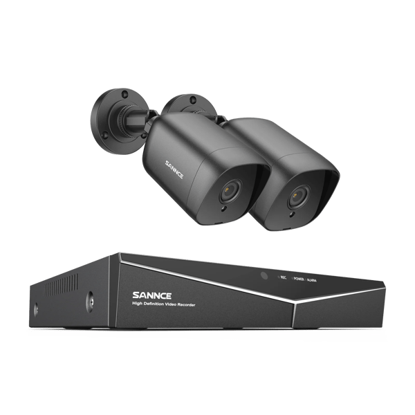 1080P 4-kanavainen DVR CCTV-järjestelmä, ulkokäyttöön soveltuvat säänkestävät kamerat, mobiililaitteella tapahtuva etävalvonta,Ei mitään, 2Kpl Kamera