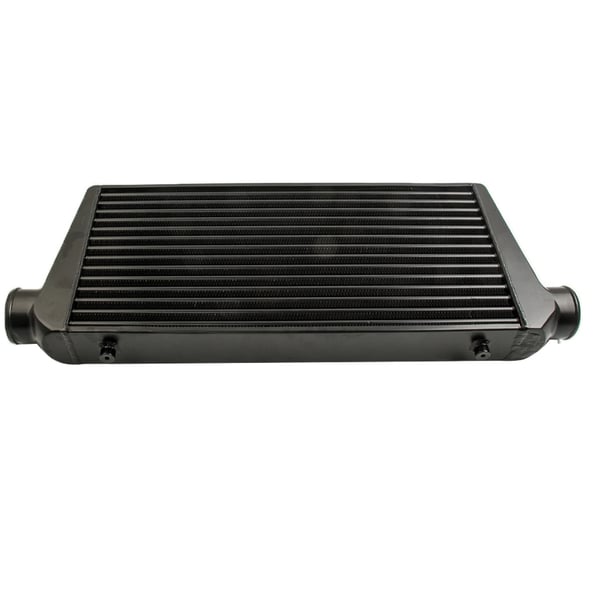 Front Intercooler, 600 x 300 x 76 mm, 3 tommer Indløb/Udløb, Rør & Fin Design,sort