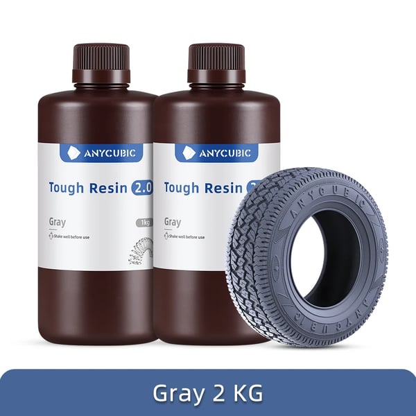 3D Printer Resin, Fleksibel og Høj Styrke, UV Resin Kompatibilitet,Grå 2KG