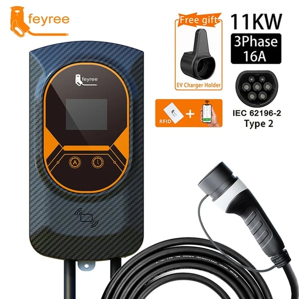 EV-ladestation, Smart App-kontrol, Hurtigladningskapacitet,TYPE2, 11KW 16A 3 fase