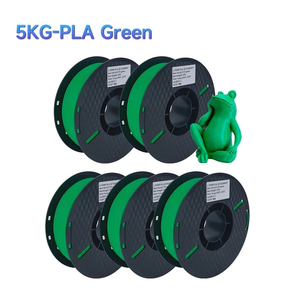 3D-tulostimen filamentti, 1,75 mm halkaisija, kiiltävä pinta,5KG Vihreä