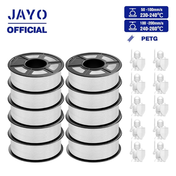 3D-printer filament, PLA-material, 1,75 mm diameter,PETG Hvid 11KG