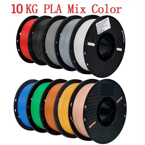 10KG PLA Filament, 1,75mm Diameter, Miljøvenligt Materiale,10 KG Mix farvet PLA