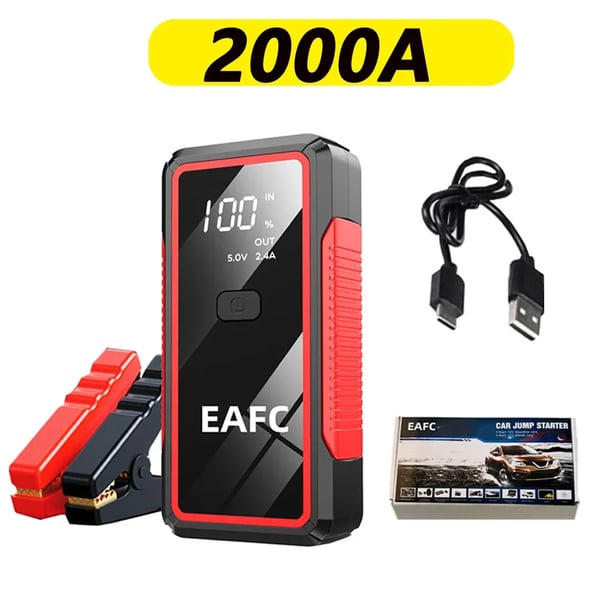 Startkablar, 12000-18000 mAh, Bärbar Ficklampa, 2000A Startare