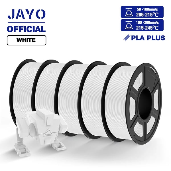 PLA Plus 3D -filamentti, 1,75 mm halkaisija, 1,1 kg paino,PLA plus Valkoinen 5kpl