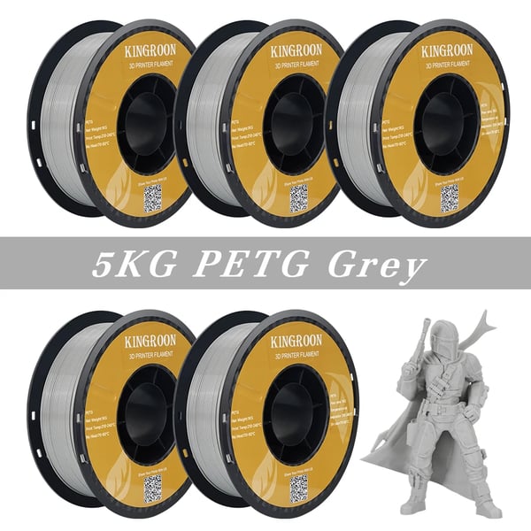 3D Print Filament, PLA Material, 1,75 mm Diameter,5 KG PETG Grå