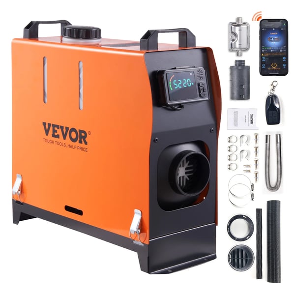 Diesel Luftvarmer, Effektiv Opvarmning, Fjernbetjening,8KW Bluetooth