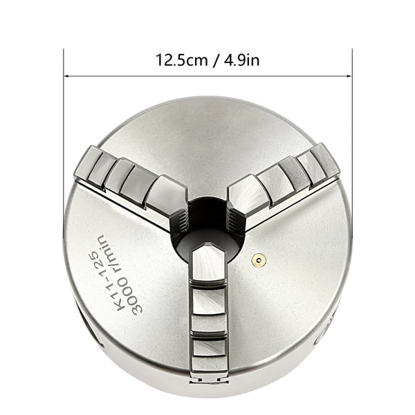 Svarvchuck, 3-käftad och 4-käftad alternativ, precisionssjälvcentrerande design,3 Käft-125mm
