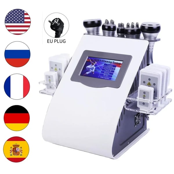 Kehon hoitokone, 6 in 1 ultraäänikavitaatio, imuliposuction-hoito,220V-EU PISTOKE