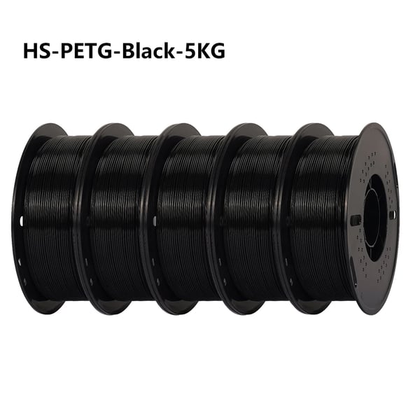 3D -printer PETG -filament, højhastighedsydelse, fremragende sejhed og styrke,5kg Sort