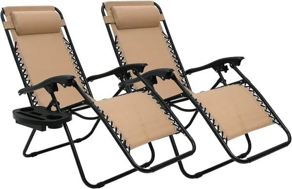 Levähtäjätuoli, Säädettävä Asento, Käännettävä Muotoilu,Beige 2kpl