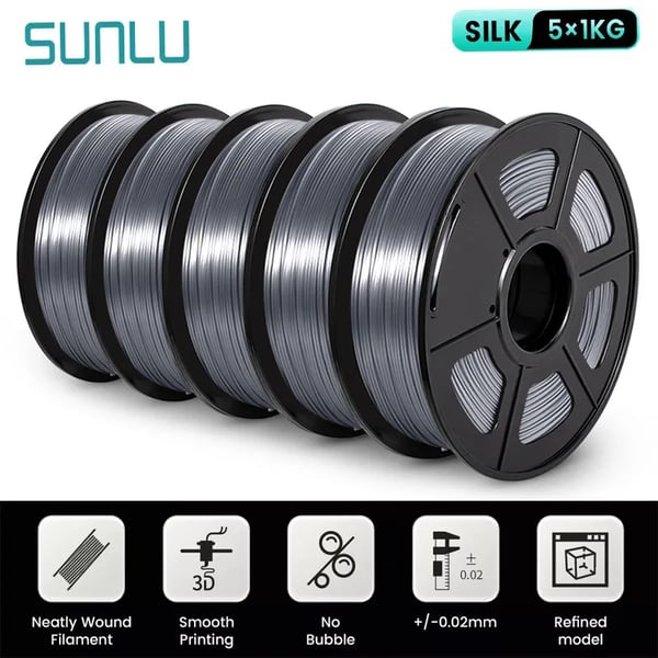 PLA Filament, 1,75 mm Diameter, Høj Styrke,SILK Grå