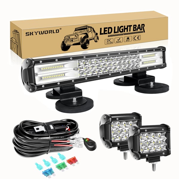 LED-ljusramp, kombinationsstrålmönster, vattentät klassning IP67, hög ljusstyrka,17 tum 2X36W Tråd