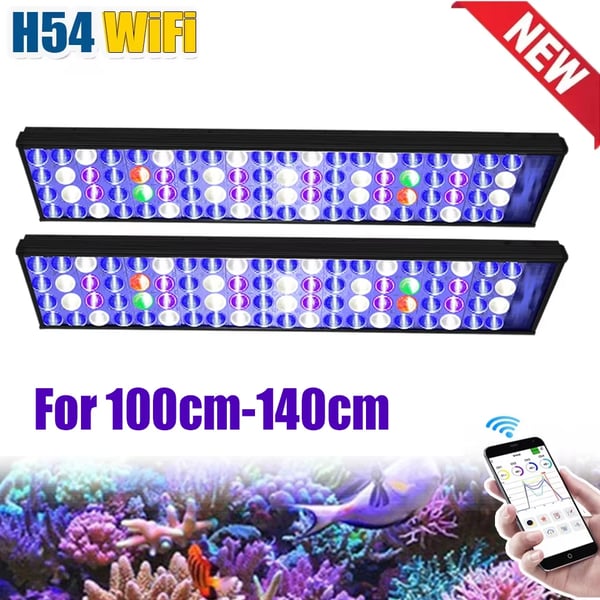 LED Akvarielampe, Fuldspektrum, App Kontrol,EU stik, For 100cm-140cm