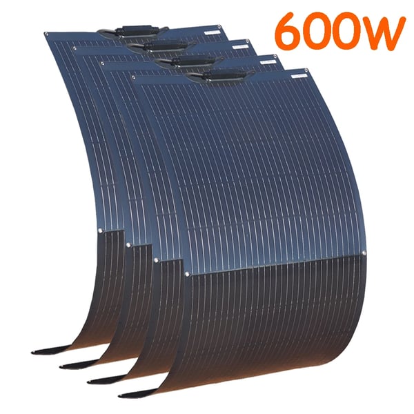 Fleksibelt solcellepanelkit, høj effektivitet, holdbar og vandtæt,600w 4stk 150w