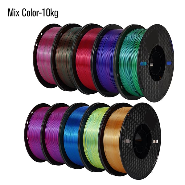 3D Printer Filament, 10 kg Silk PLA, Høj Ydelse,10kg Mix Farve