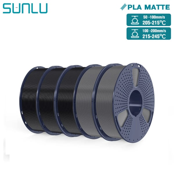 3D-printer filament, PLA-materiale, mat finish,Matte 3BK 2GY