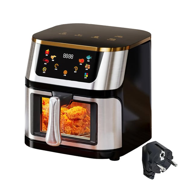 Elektrisk Air Fryer, Stor Kapacitet, LED Touch Skærm,8L, EU