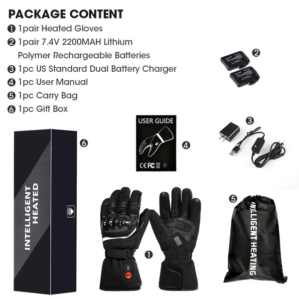 Varmehandsker, Vandtætte, 3-Niveau Temperaturkontrol,Opvarmede handsker S28C, M
