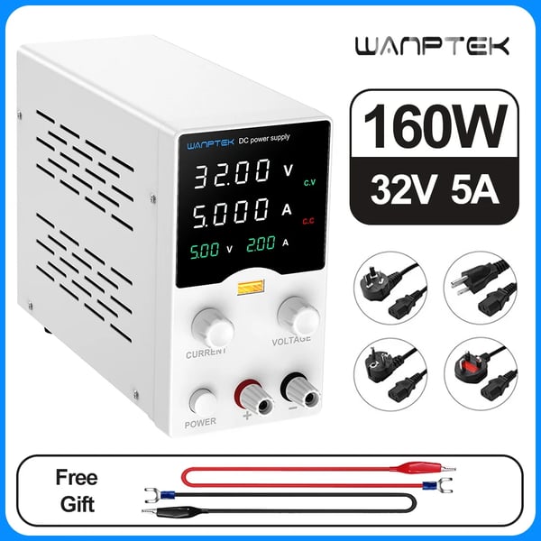 DC Strømforsyning, Justerbar Spænding op til 30V, USB Hurtigopladning,GA305B 30V 5A