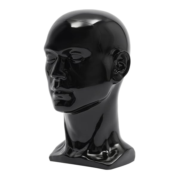 Mannequin Hoved, 50 cm Hovedomkreds, Moderne Stil, PVC Materiale,Glansende Sort