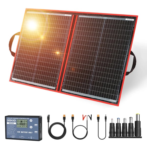 Solpanel, fleksibelt og foldbart design, høj effektivitet monokrystallinsk silicium,100W solpanel sæt