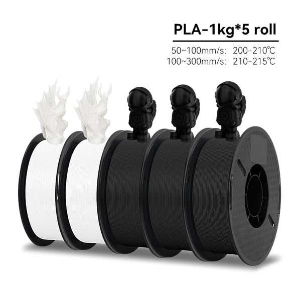 3D-printfilament, alsidigt materialmix, holdbar og glansfuld finish,PLA 3BK 2WT
