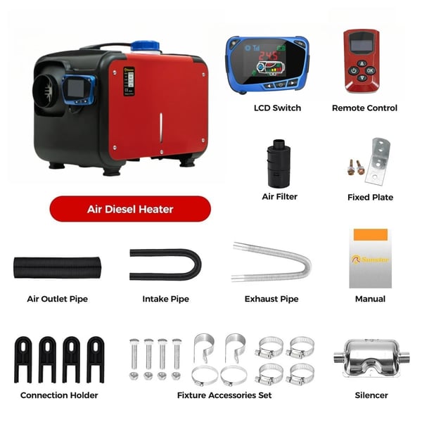 Diesel Luftvärmare, 8KW Effekt, LCD Fjärrkontroll,8KW