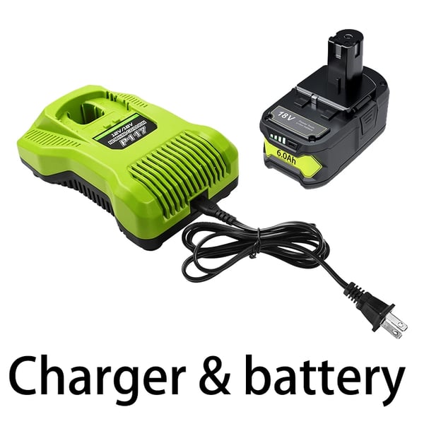 Akkuadapteri, 18V, 6000mAh, yhteensopiva Ryobin kanssa,1 akku 1 laturi