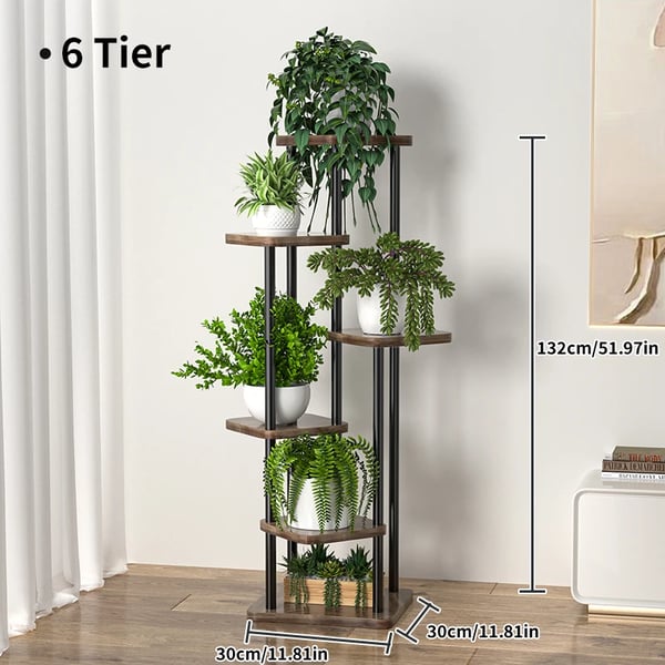 Plantebord, Multi-Niveau Design, Robust Trækonstruktion,LSB-6lag-black