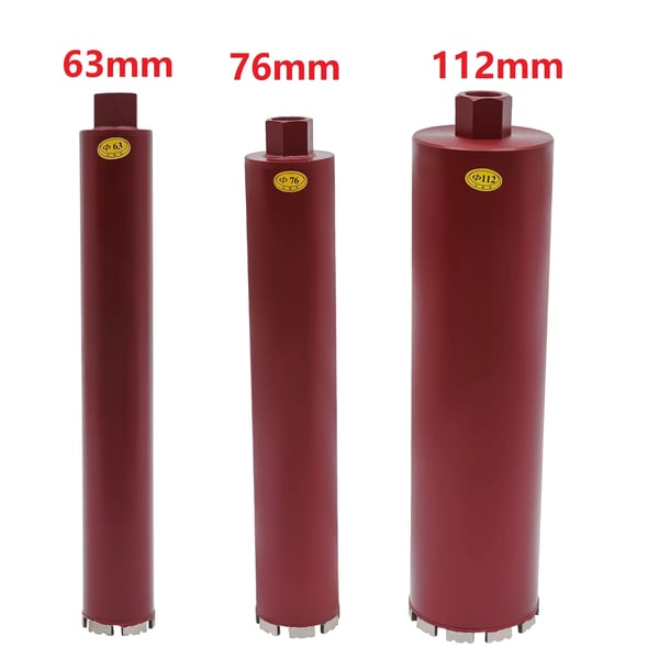 Kernebor, Højhårdheds materiale, Effektiv boredesign,450mm-b, Rød-b, 76mm