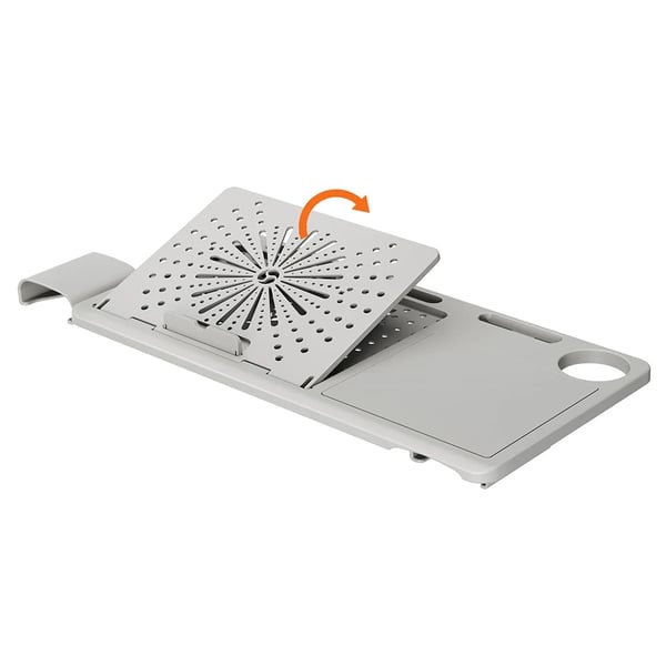 Aftagelig arbejdsstation desktop, ergonomisk design, pladsbesparende opbevaring,hvid
