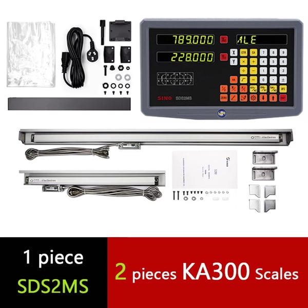 DRO Digital Aflæsningssystem, 0,005 mm Opløsning, 2-Akset Funktionalitet,DRO-2PCS KA300
