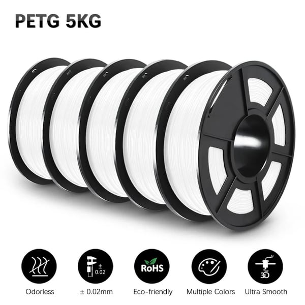 3D Filament, 1,75 mm, Miljøvenlig, 1 KG,PETG hvid
