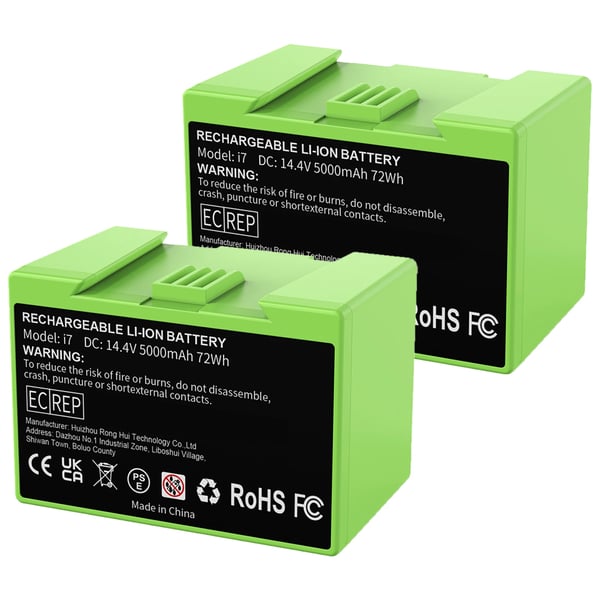 Vaihtobattery, 5000mAh kapasiteetti, yhteensopiva Roomba-sarjan kanssa,2Pcs 5000mAh