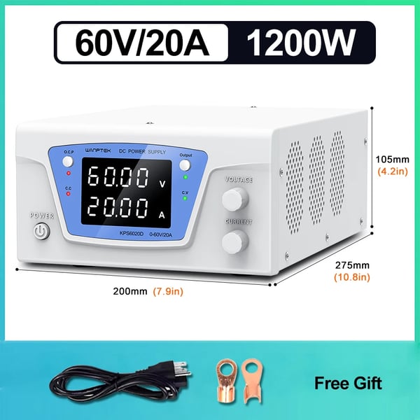 Laboratoriovirtalähde, säädettävä jännitelähtö, suuri teho, 220V EU-pistoke, 60V 20A