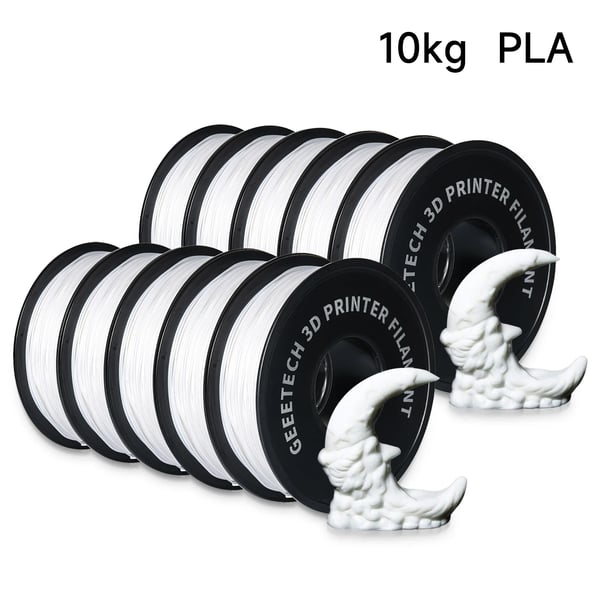 3D Printer Filament, Robust og Miljøvenlig, Silke Finish, PLA Hvid 10Kg