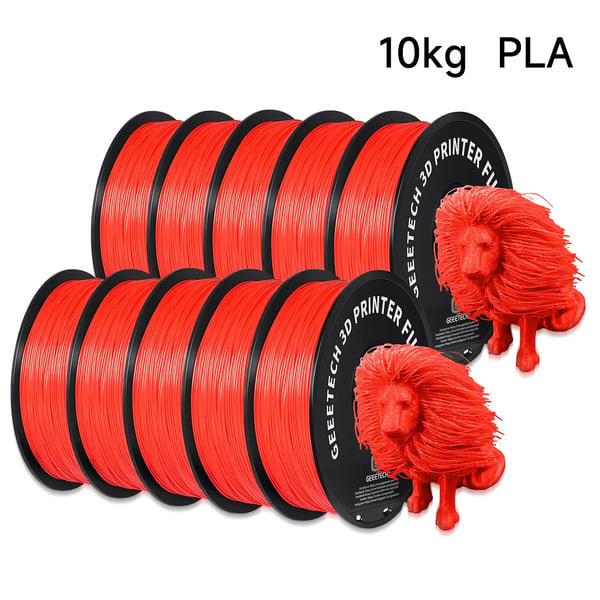 3D PLA filament, 10 kg vægt, hårdhed 50x standard PLA,PLA rød 10 kg