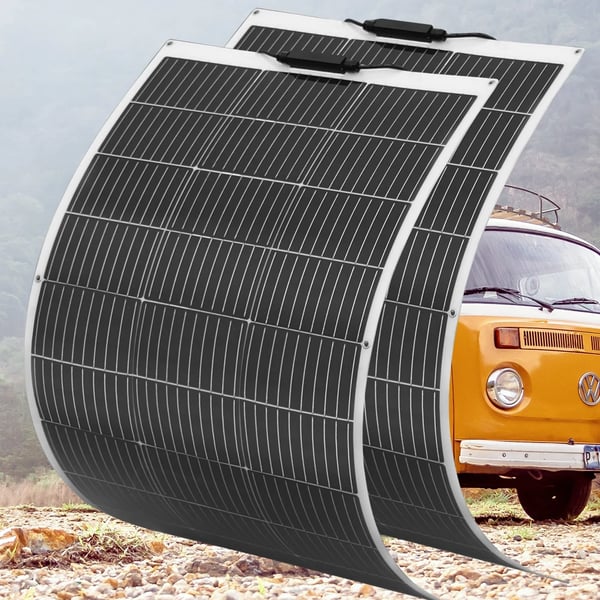 Fleksibel Solpanel, 100W Maksimal Effekt, Letvægtsdesign,100W 2pcs